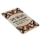 ゴシック様式の渦巻き旋回、日付磁石、オレンジを保存 マグネット (右側)