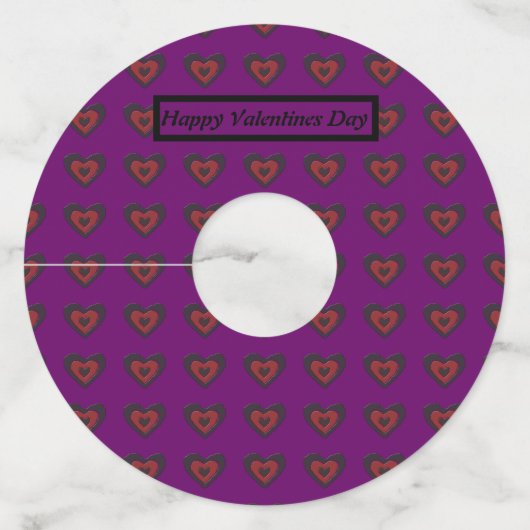 ゴシック様式の溶ける愛のハート ワイングラスタグ (正面)