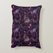 ゴシック様式の濃いピンク色の触手で花をつける アクセントクッション (裏面(縦))