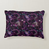 ゴシック様式の濃いピンク色の触手で花をつける アクセントクッション (裏面)