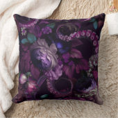 ゴシック様式の濃いピンク色の触手で花をつける クッション (ブランケット)