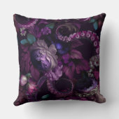 ゴシック様式の濃いピンク色の触手で花をつける クッション (裏面)