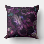 ゴシック様式の濃いピンク色の触手で花をつける クッション (正面)