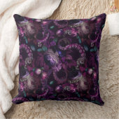 ゴシック様式の濃いピンク色の触手で花をつける クッション (ブランケット)