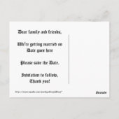 ゴシック様式の濃い赤と黒の渦巻き日付保存 ポストカード (裏面)