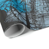 ゴシック様式の濃い青の黒い赤い黄色 ラッピングペーパー (ロールコーナー)