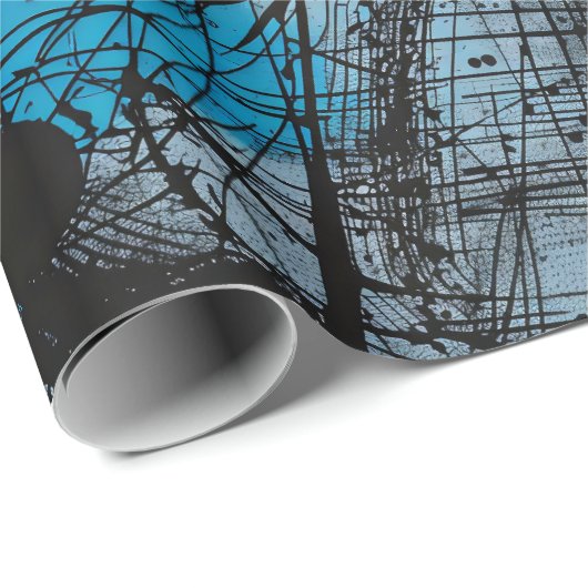 ゴシック様式の濃い青の黒い赤い黄色 ラッピングペーパー (ロールコーナー)