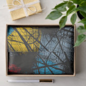 ゴシック様式の濃い青の黒い赤い黄色 薄葉紙 (ギフト)