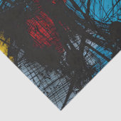 ゴシック様式の濃い青の黒い赤い黄色 薄葉紙 (詳細)