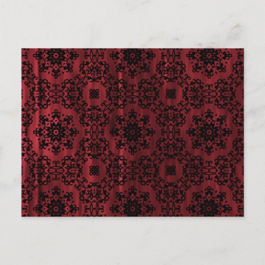 ゴシック様式の灰色の赤と黒の曼荼羅 ポストカード (正面)