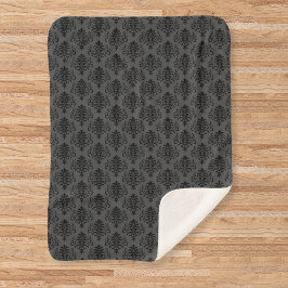 ゴシック様式の灰色の黒いダマスクパターン シェルパブランケット