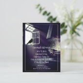 ゴシック様式の無人住宅レイヴンスケルトン鍵ハロウィーン インビテーションポストカード (スタンド正面)