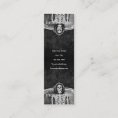 ゴシック様式の白黒のスケルトン入れ墨ショップ スキニー名刺 (裏面)