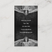ゴシック様式の白黒のスケルトン入れ墨ショップ 名刺 (裏面)