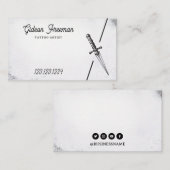 ゴシック様式の白黒の刀刺入れ屋 名刺 (正面/裏面)