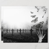 ゴシック様式の白黒スクラップブック紙 (正面/裏面)