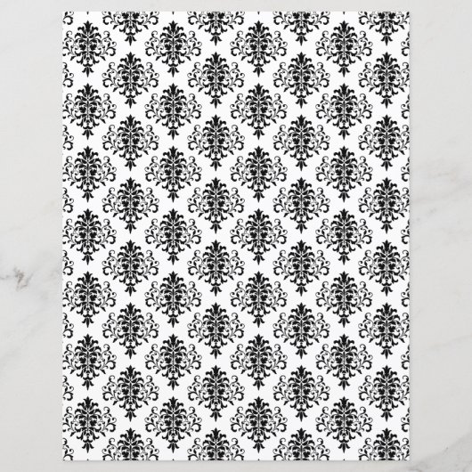 ゴシック様式の白黒ダマスクレープブック紙 (正面)