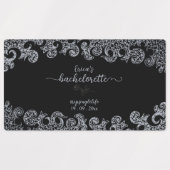 ゴシック様式の白黒フローラバチェロレッテ ラベル (デザイン1)