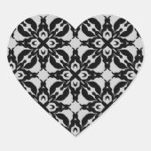 ゴシック様式の白黒万華鏡のように千変万化するパターン封筒用シール ハートシール (正面)