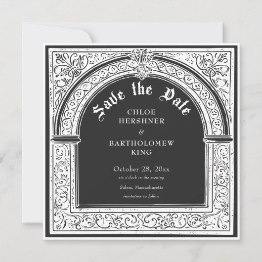 ゴシック様式の白黒中世からデスフォトまで セーブザデート (正面)