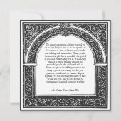 ゴシック様式の白黒中世から死まで サンキューカード (裏面)