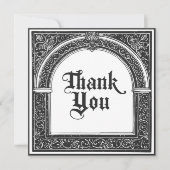 ゴシック様式の白黒中世から死まで サンキューカード (正面)