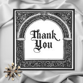 ゴシック様式の白黒中世から死まで サンキューカード