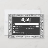 ゴシック様式の白黒中世から結婚死まで 出欠カード (正面)