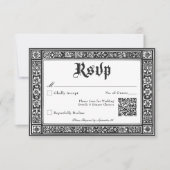 ゴシック様式の白黒中世から結婚死まで 出欠カード (正面)