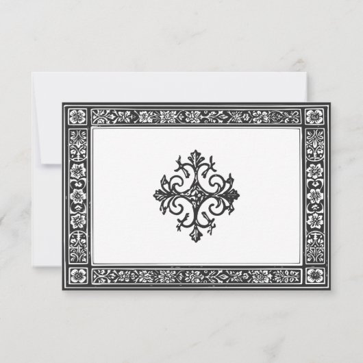 ゴシック様式の白黒中世から結婚死まで 出欠カード (裏面)