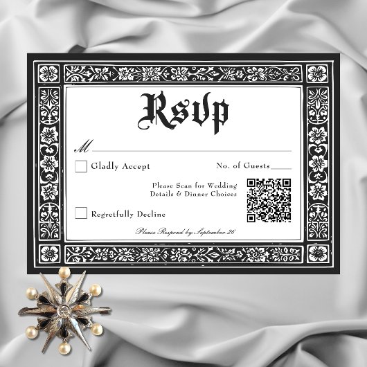 ゴシック様式の白黒中世から結婚死まで 出欠カード