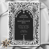 ゴシック様式の白黒中世から結婚死まで 招待状