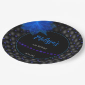 ゴシック様式の白黒誕生日 ペーパープレート (アングル)