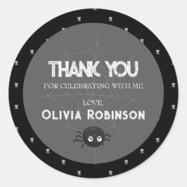 ゴシック様式の白黒誕生日 ラウンドシール