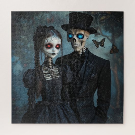 ゴシック様式の目白熱［赤熱］光を放つ付き夫婦 ジグソーパズル (縦)