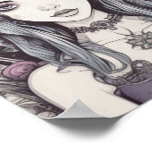 ゴシック様式の空想ブルー・ガール ポスター (角)