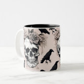 ゴシック様式の空想開花とボーン ツートーンマグカップ (正面左)