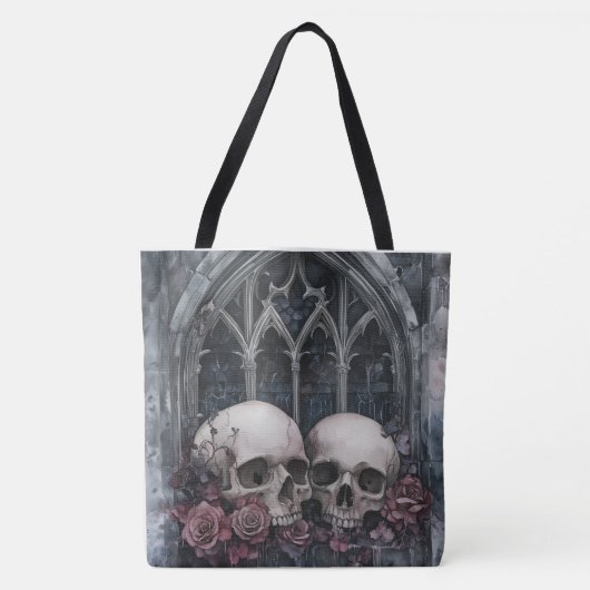 ゴシック様式の窓とスカル トートバッグ (正面)