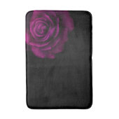 ゴシック様式の紫色から赤色のバラの花モノグラム バスマット (正面縦)