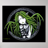 ゴシック様式の緑のこうもりフェアリーアートポスター ポスター (正面)