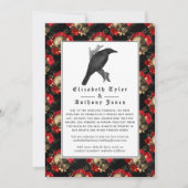 ゴシック様式の縮小された結婚式のゲストリスト(花のモチーフ) 案内状 (正面)