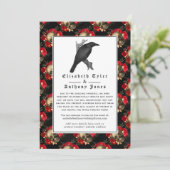 ゴシック様式の縮小された結婚式のゲストリスト(花のモチーフ) 案内状 (スタンド正面)