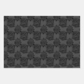ゴシック様式の美的バラマットグレー&ブラック ラッピングペーパーシート (正面2)