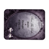 ゴシック様式の翼のあるスカルパープル結婚は日付 マグネット (横)