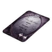 ゴシック様式の翼のあるスカルパープル結婚は日付 マグネット (左側)