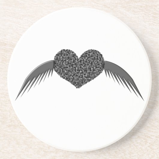 ゴシック様式の翼のある愛ハートコースター コースター (正面)