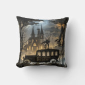 ゴシック様式の聖堂とハース付き墓地 クッション (正面)