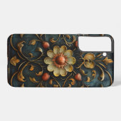 ゴシック様式の花と巻物 SAMSUNG GALAXYケース (裏面横)