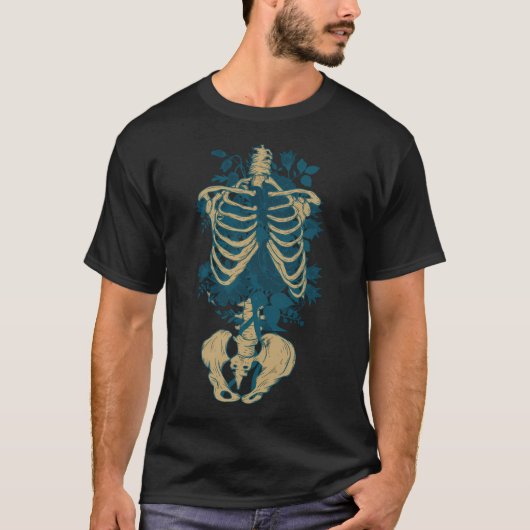 ゴシック様式の花と骨 Tシャツ (正面)