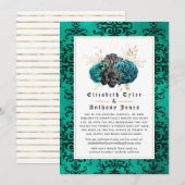 ゴシック様式の花のウェディングゲストリスト縮小のお知らせ 案内状 (正面/裏面)